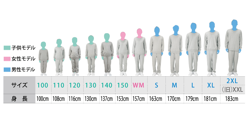 スウェットサイズイメージ