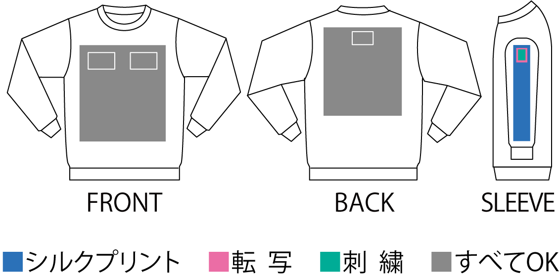 219-ＭＬＣ　トレーナー　プリント位置